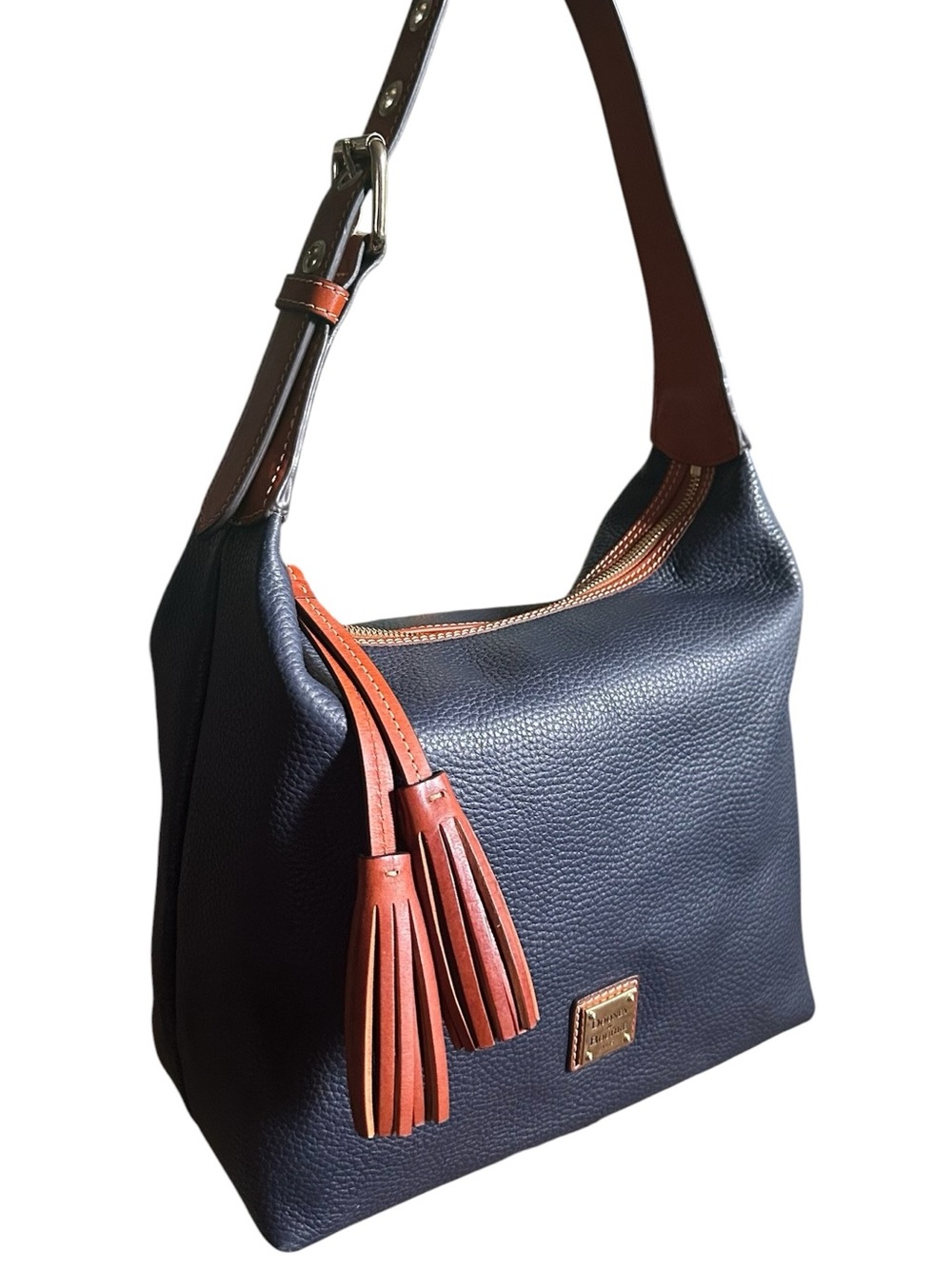 Dooney & Bourke Paige Sac Navy Pebble Grain Leather Hobo Shoulder Bag - Picture 4 of 16